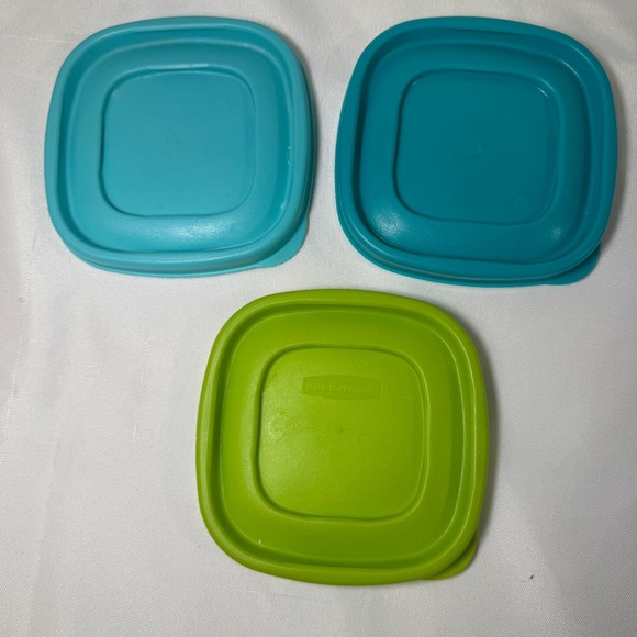 Rubbermaid Other - Rubbermaid 7J58 Easy Find Lids Replacement Set of 3 Teal Turquoise Lime Green